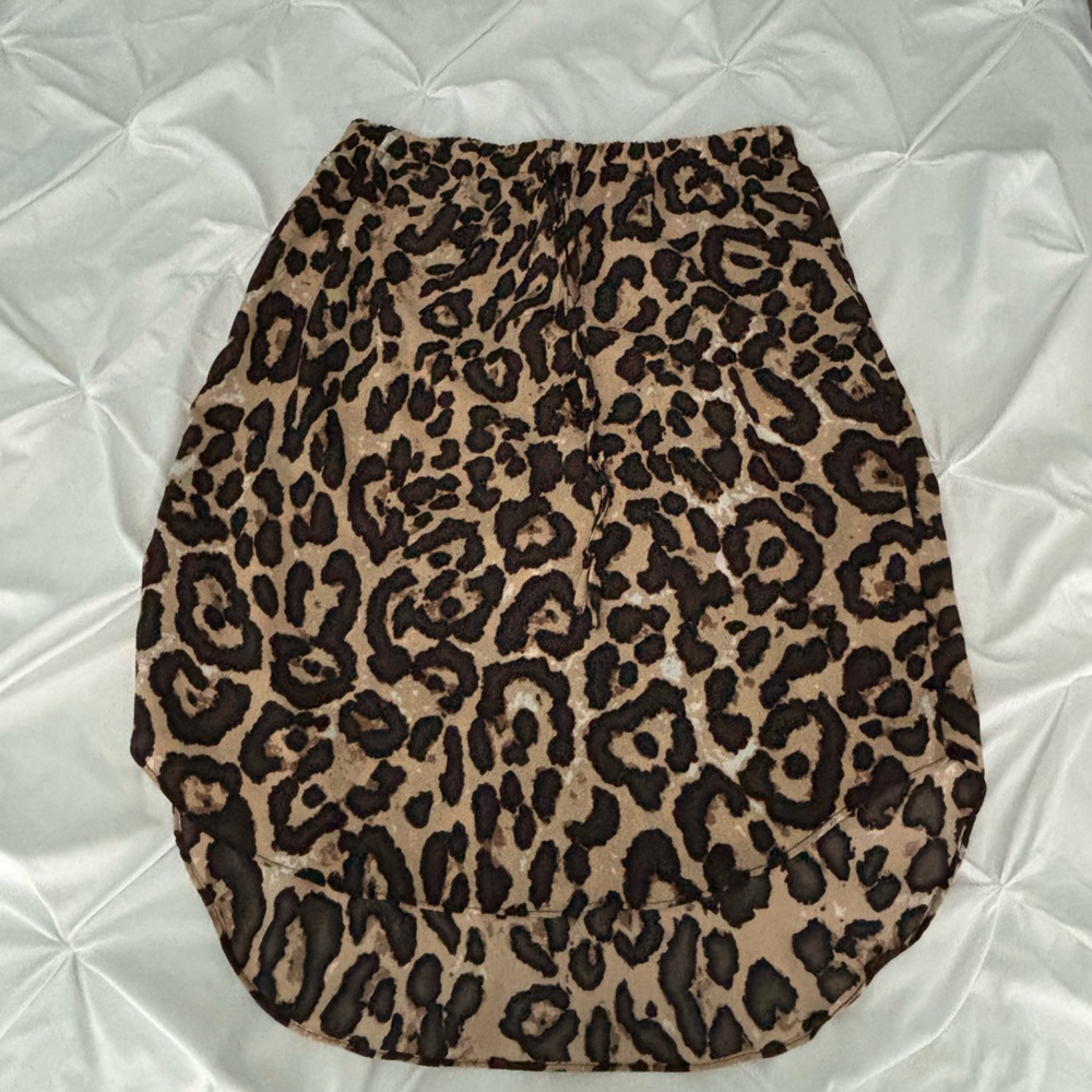 SHEIN Leopard Print Curved Hem Skirt